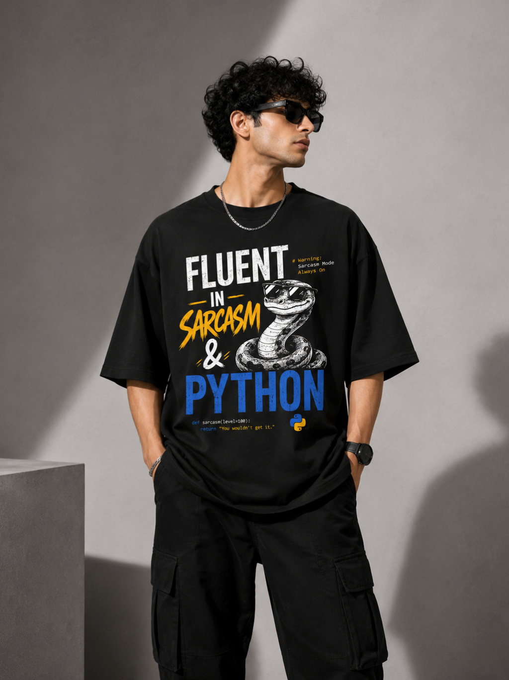 Fluent in sarcasm & python Oversized T-Shirt