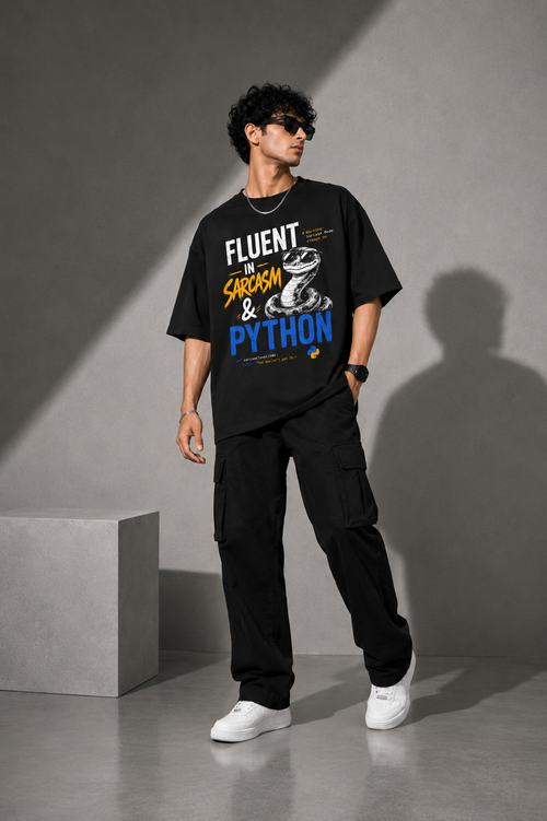 Fluent in sarcasm & python Oversized T-Shirt
