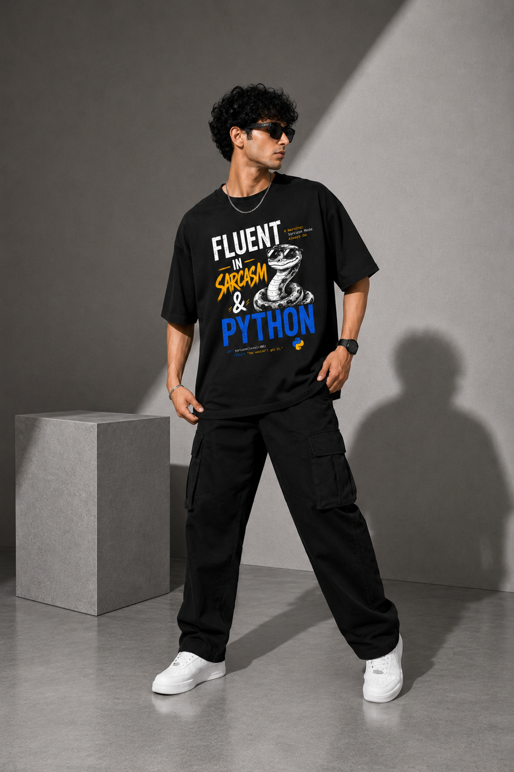 Fluent in sarcasm & python Oversized T-Shirt