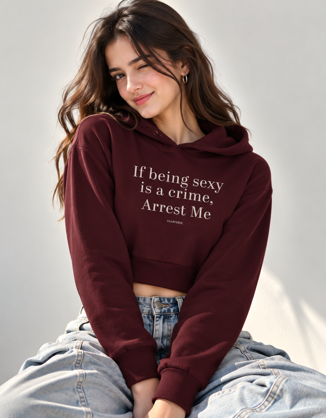 if being sexy is a crime, arrest me | Cropped Hoodie