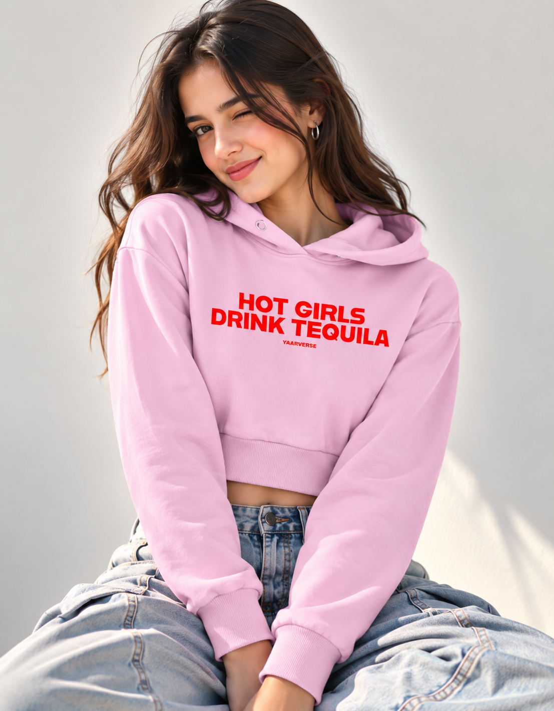 Hot Girls Drink Tequila| Cropped Hoodie